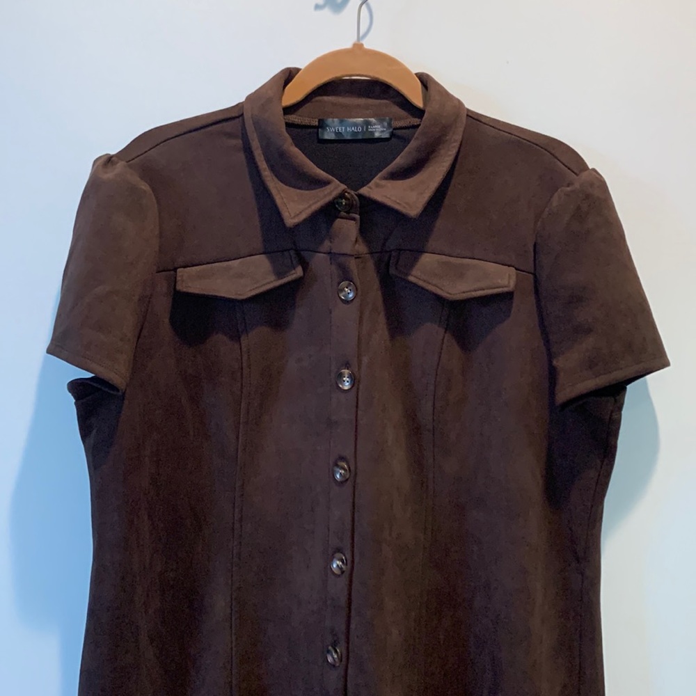 Faux Suede Dress